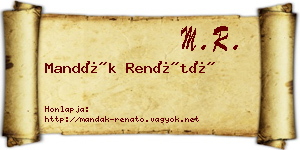Mandák Renátó névjegykártya